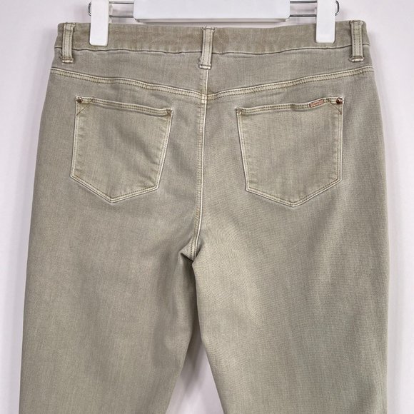 Chico's So Slimming Skinny Green Khaki Mid Rise Stretch Ankle Jeans Size 0 US 4 - Picture 5 of 10